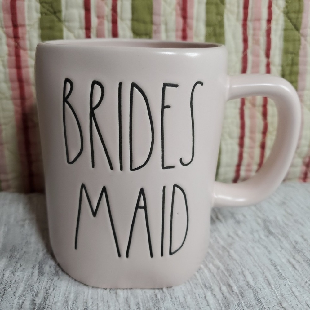 Rae Dunn 16oz Bridesmaid Mug Women Pink Ceramic Artisan Collection Wedding Gift